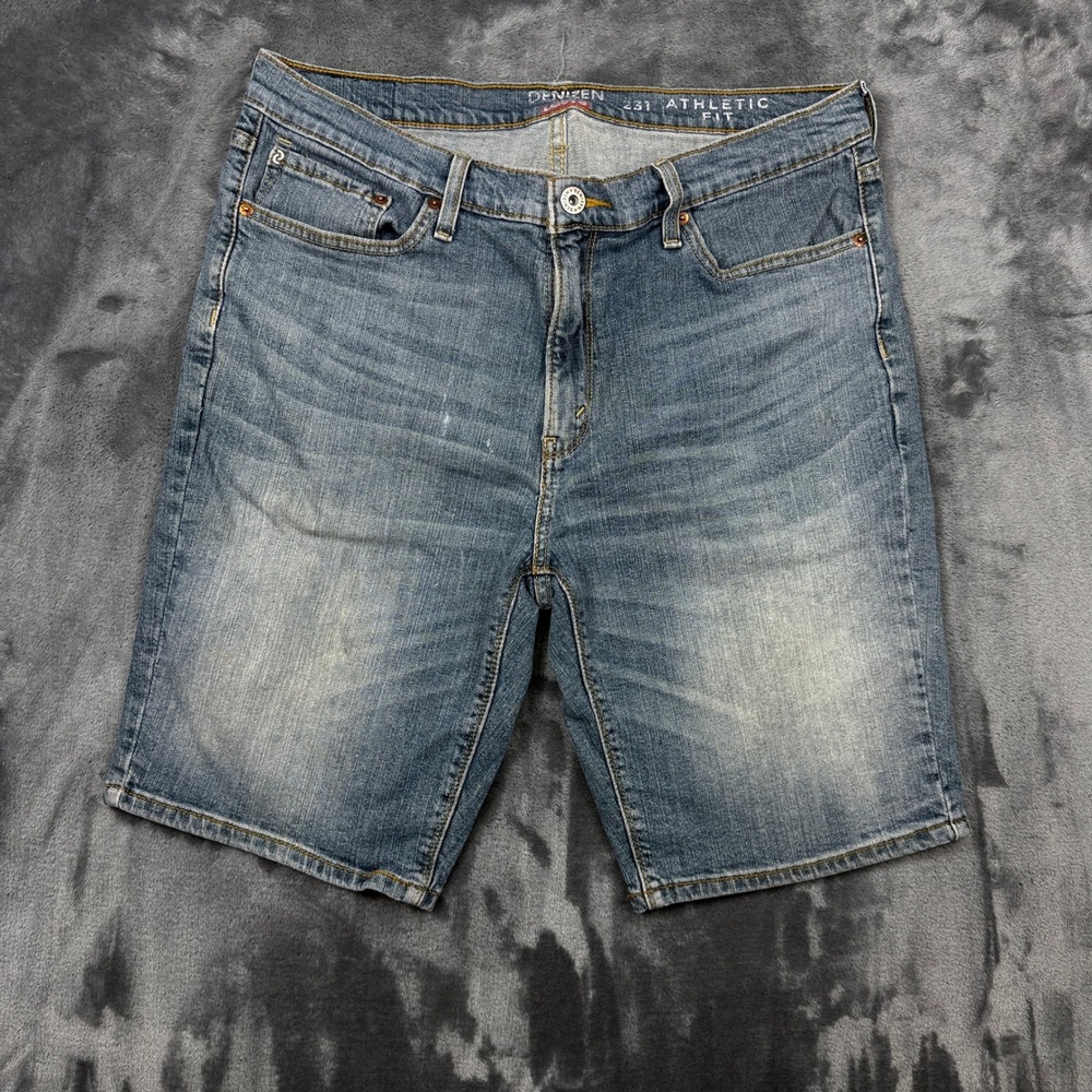 Denizen Levi's 231 Athletic Fit Shorts Mens 36 Blue Denim Stretch Casual Summer